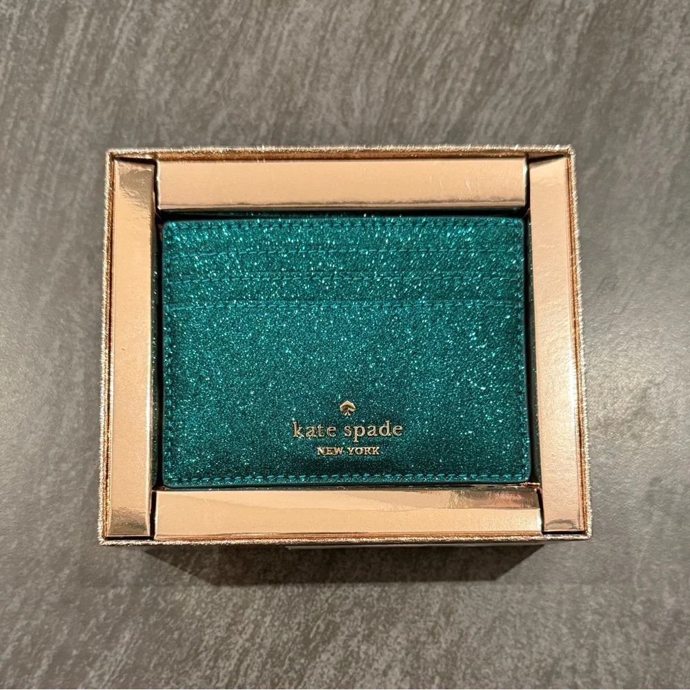 Kate Spade Boxed Small Glitter Slim Cardholder